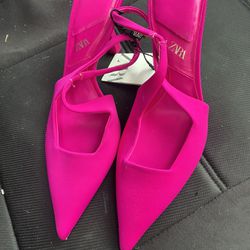 Zara Neon Pink Heels 