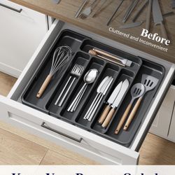 Brand New Kitsure Cutlery Drawer Organiser for Kitchen - Adjustable Cutlery Tray for Effortless Utensil Sorting, Versatile Kitchen Storage & Organisat