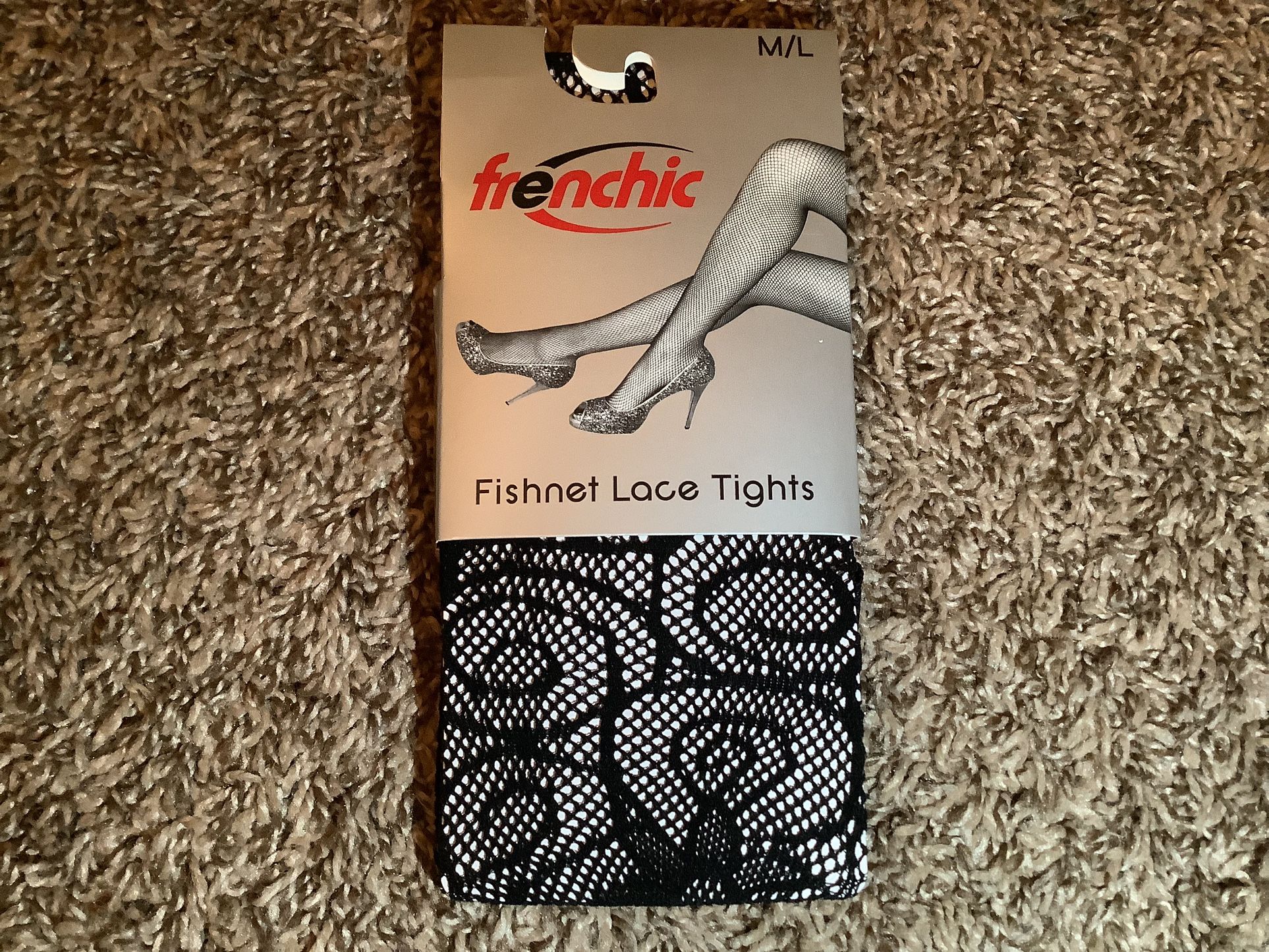 Frenchic fishnet lace tights, fashion, color black, size: M/L