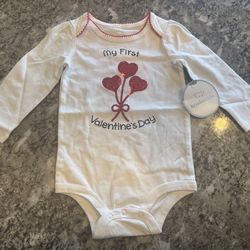 Baby Girl First Valentine's Onesie Size 6-9 Months