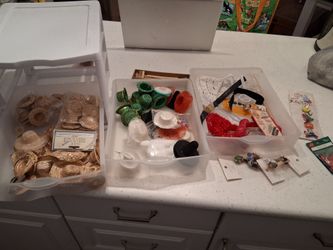 Craft supplies and Sterilite plastic