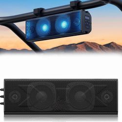 17 Inch UTV Sound Bar, ATV SoundBar Bluetooth with RGB Lighting, Amplified Powersports SXS Sound Bar, Waterproof Golf Cart Sound Bar, UTV Speakers Com
