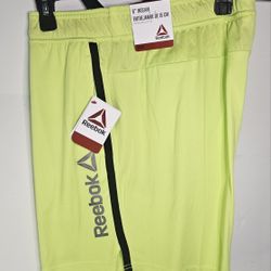 Reebok Champ Knit Sharp Green Active Shorts Mens Lg 