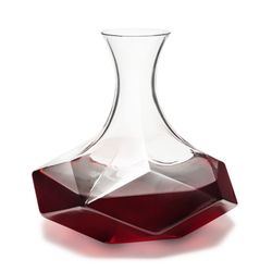 Viski Seneca Faceted Crystal Wine Decanter 64 oz