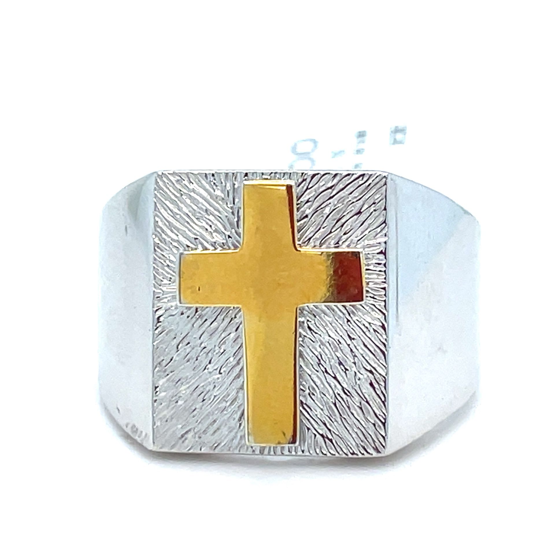 925 Sterling Silver Cross Ring 6.90g Size 10 198514/6