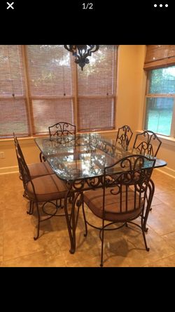 Dining table and 6 chairs- very heavy