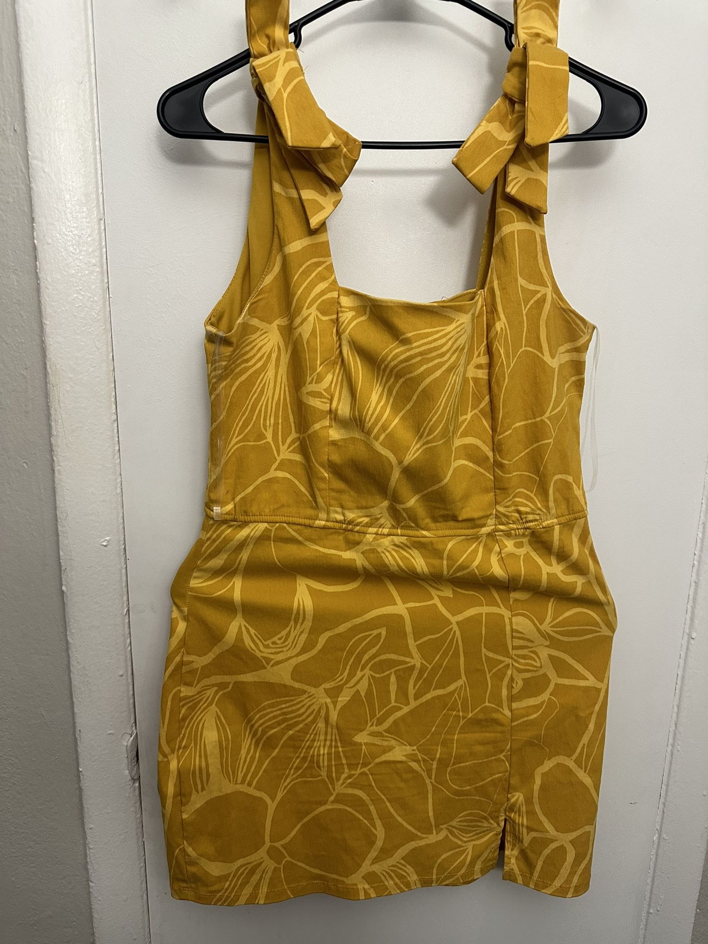 Yellow Bow Detail Dress