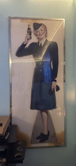 Coca Cola girl vintage poster framed