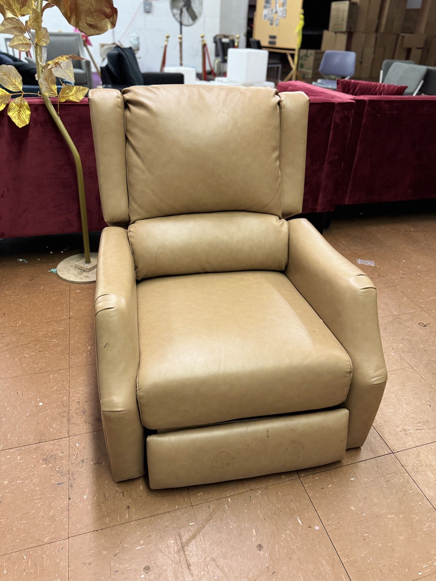Brown Leather Reclining Armchair