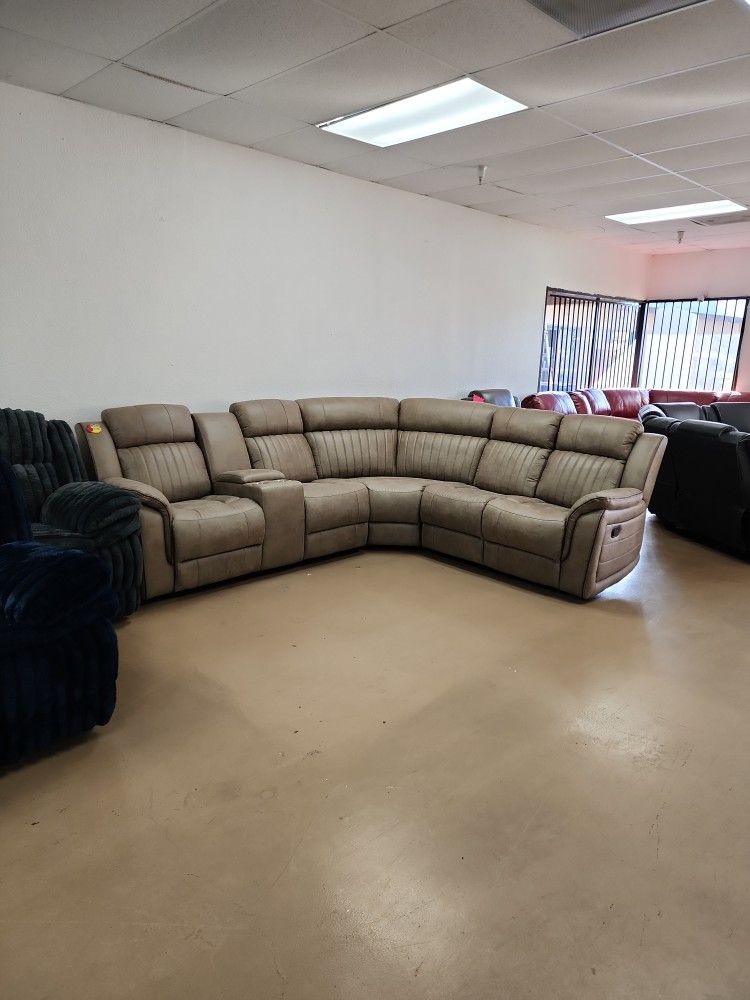 Reclining Sectional Avail In 2 Colors Tax Sale