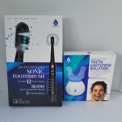 2 Pack Pursonic USB Rechargeable Sonic Electric Toothbrush & LED Whitening