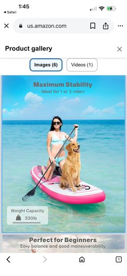 Naice Inflatable Stand Up Paddle Board, 10’6 × 30” × 6”