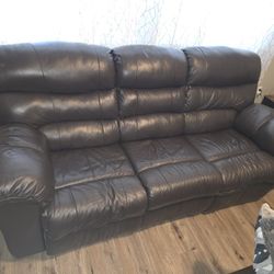 Genuine leather sofa and loveseat