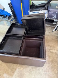 Free ottoman 35in square 20in high with storage in side