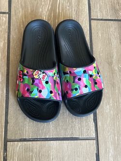 Crocs Classic Slide Sandals Multicolor Print size 6 woman