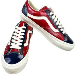 Vans LX Old Skool 36 Unreleased RARE Red Blue Patent Leather M9 W10.5 2027 New