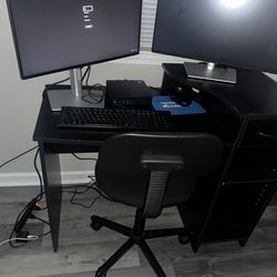 Black Computer Desk & Chair