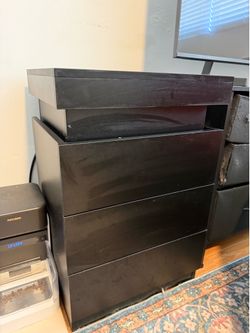 Bed Side Night Stand w/ Sliding Top