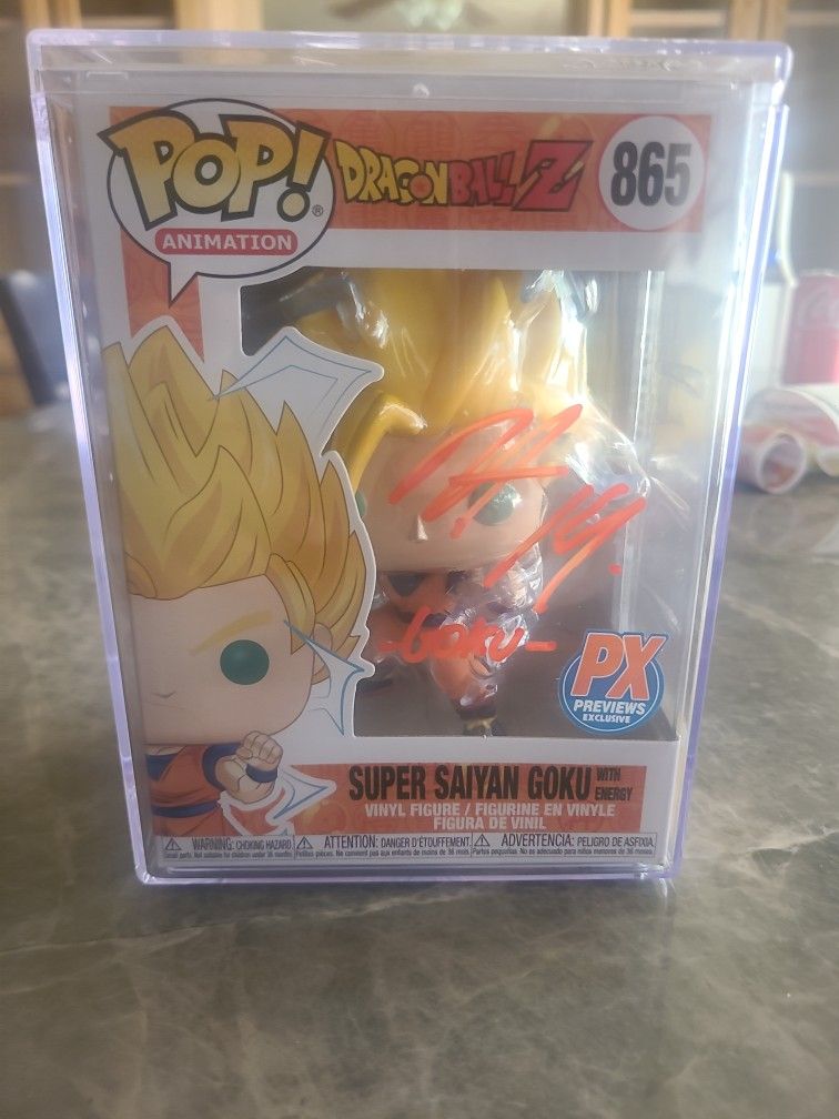 "Dragon Ball Z" #14 Super Saiyan Goku Funko Pop inscribed "Goku" Autographed