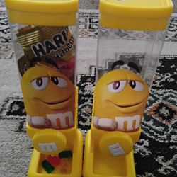 2 yellow M&M Table Top Treat Dispensers