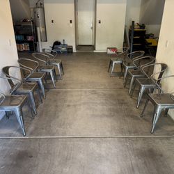 Used For An Event My Loss Your Gain Industrial Metal Stacking Chair with Arms