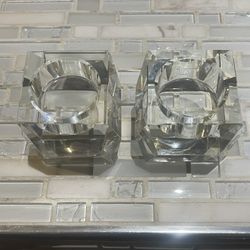 Set Of Two Rosenthal Crystal Votives  