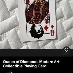Queen of Diamonds Modern Art Collectible Playing Card