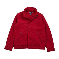 Polo Ralph Lauren Perry Bomber Jacket Small S Mens Red Fleece Lined Full Zip PRL