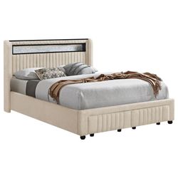 New Full Size Platform Storage LED  Bedframe Box Spring Not Required