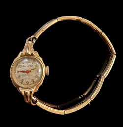Vintage Bulova 10k Gold Filled Ladies Swiss Wrist Watch