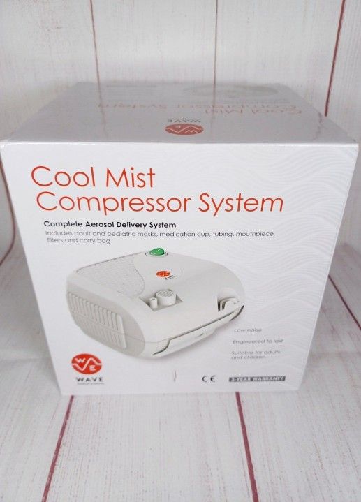 Wave Complete Cool Mist Compressor System with Mask Kits Nebulizer by Wave Medical Products