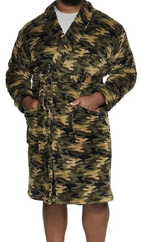 Mens Plush robe And slippers size 1x-2x