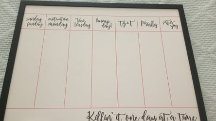 Weekly Schedule Dry Erase Board