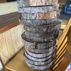 14 Large Wood Rounds (Were Used As Centerpieces For Wedding) 