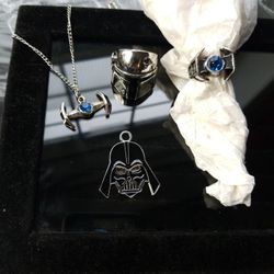 Starwars Rings Necklace Vader Mandalorian 