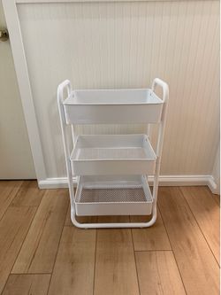 3 Tier Metal Utility Cart White - Brightroom™: Cart Storage , Powder-Coated Steel, 31.3" Height