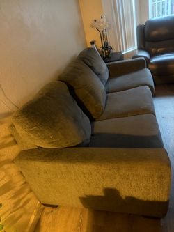 Gray Fabric 3-Seater Sofa Bed