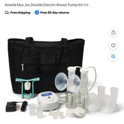 Ameda Mya Joy Double Electric Breast Pump Kit + Extra Bottles