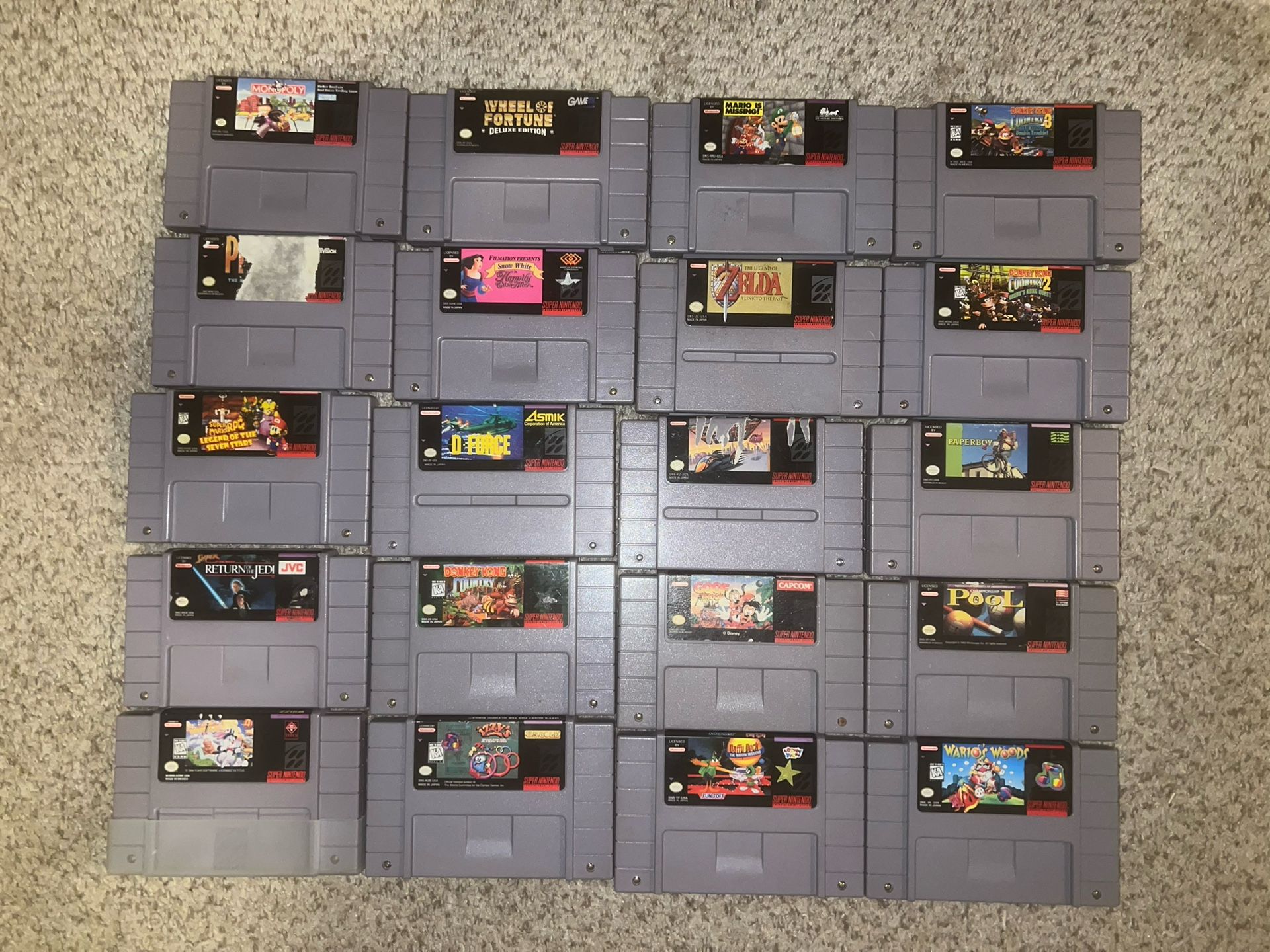 Super Nintendo SNES Lot Games And Console
