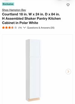 Hampton Bay Courtland Shaker Pantry Cabinet Polar White