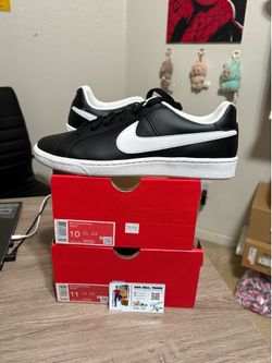 Size 10 - Nike Court Royale Black/White Leather Trainers