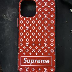 Supreme LV collab iPhone 12 Case (Red)