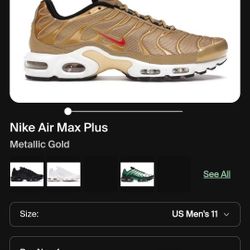 Nike Air Max Plus Metallic Gold 
Used
Size 11
