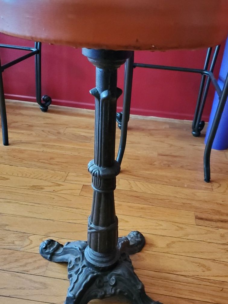 Vintage Antique Cast Iron Bar Stool