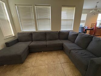 Large Gray Fabric Sectional Sofa New sectional