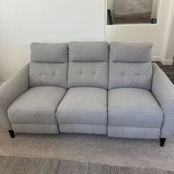 Alpendale Fabric Power Reclining Sofa with Power Headrests