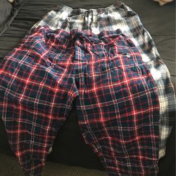 Two Pairs Of Fleece Flannel Pajama Pants Never worn 