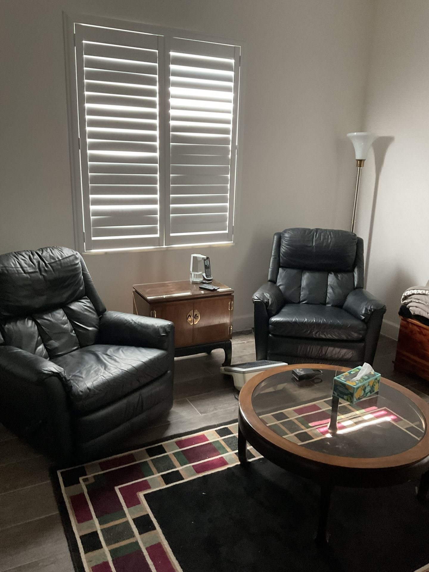 Lane Leather Rocker Recliners (2)   