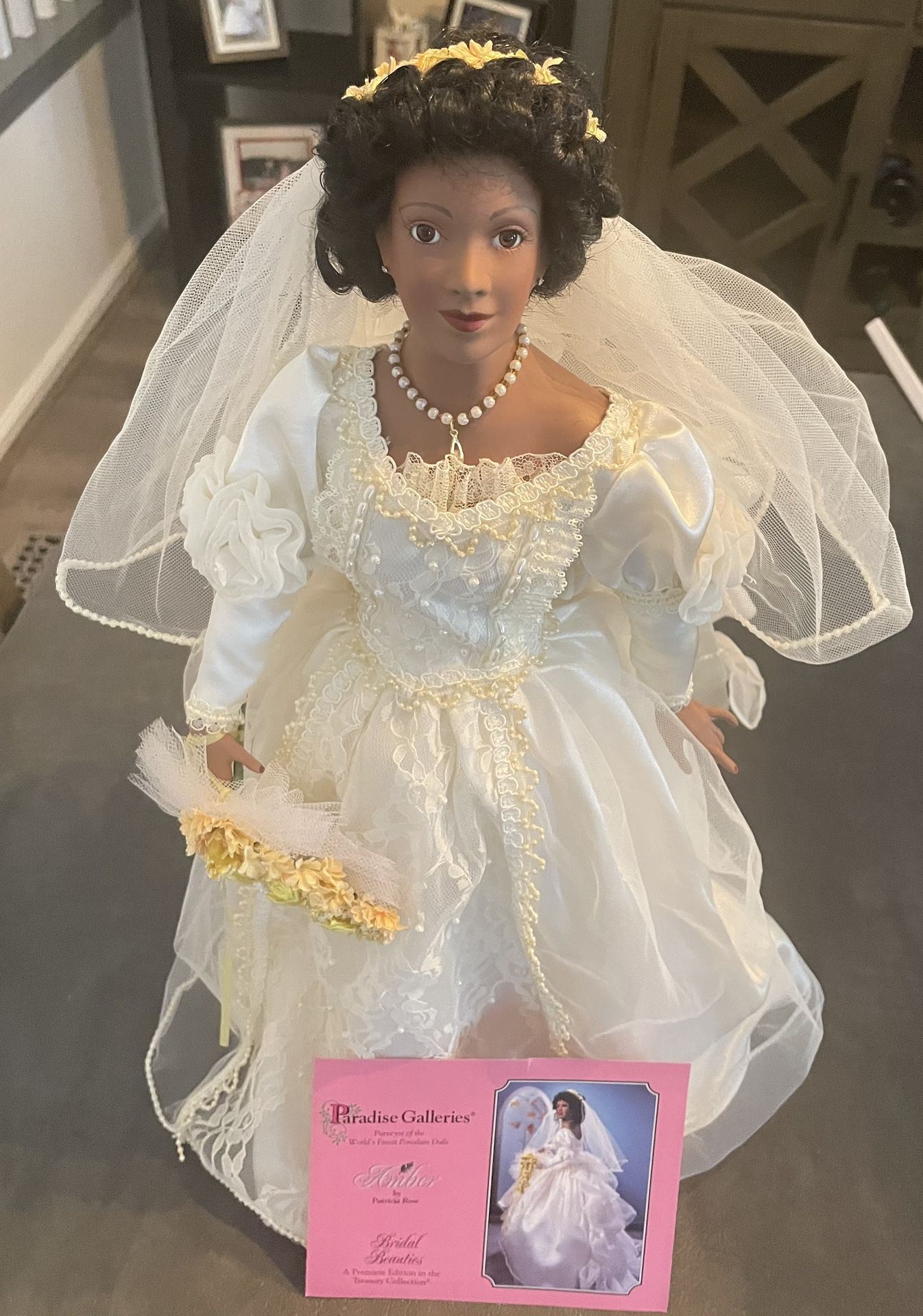 Amber bridal porcelain doll