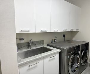 Italkitchen Laundry cabinets - 2 stations + sink and faucet